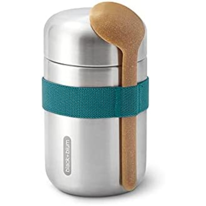 Термос для їжі BLACK + BLUM Food Flask 400 мл, з ложкою, вакуумний, з нержавіючої сталі, океан, зберігає 6 годин тепло та 8 годин холод, герметичний