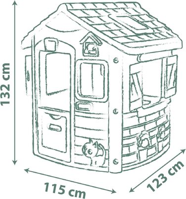 Дитячий будиночок Smoby Life Jura Lodge (115x123x132 см) з переробленого пластику - вуличний будиночок для ігор, годівниця для птахів, від 2 років