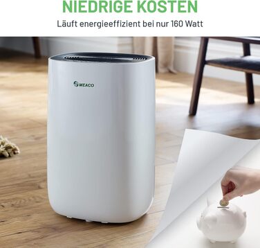 Поглинач вологи Meaco Ultra Leiser 10L – Електричний осушувач повітря MeacoDry ABC для дому, чорний
