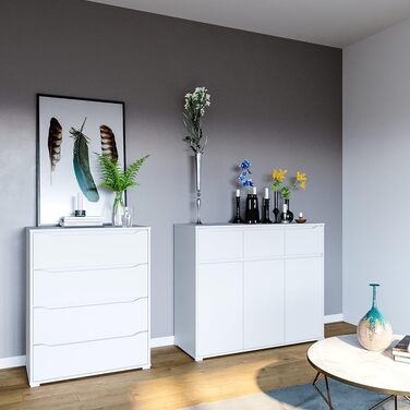 Комод Vicco Ruben білий 80x102 см, великий розмір