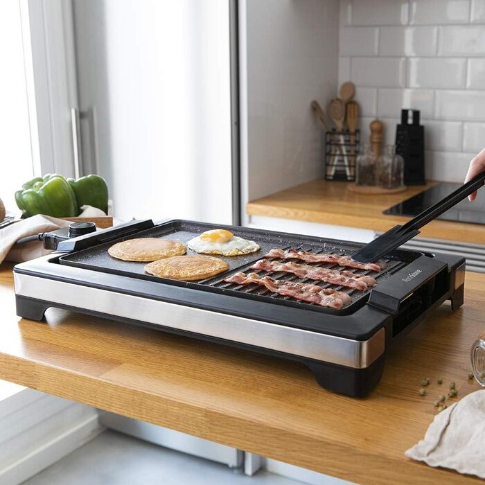 Електрична гриль-плита Cecotec Tasty&Grill 2000 InoxStone, 2000 Вт, нержавіюча сталь, регульована температура, антипригарне покриття