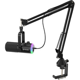 Мікрофон ігровий FDUCE з USB/XLR підключенням, RGB-підсвічуванням та регулюванням Gain для стрімінгу, запису подкастів та ігор (D30+)