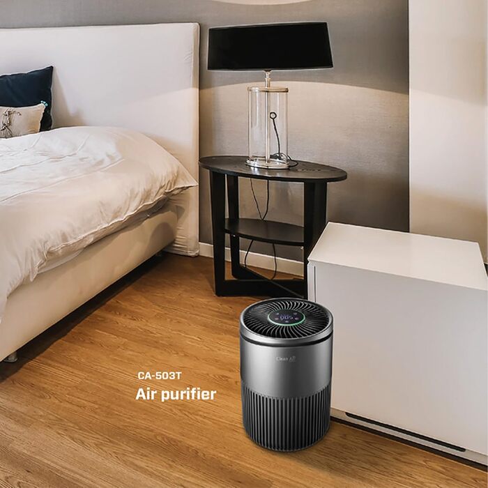 Компактний розумний очищувач повітря Clean Air Optima CA-503T з HEPA-фільтром, UV-LED, іонізатором, тихий вентилятор <10 дБ, для кімнат до 30 м²