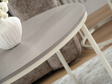 Круглий кавовий столик Mebel-Partner, 80 x 80 x 48,5 см, кремовий, відтінки бежевого