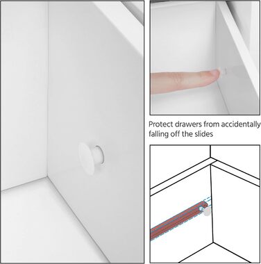 Шафа для ванної Yaheetech з 4 шухлядами та дверцятами, регульована полиця, для зберігання у ванній, кухні чи коридорі, 56x30x82 см, білий