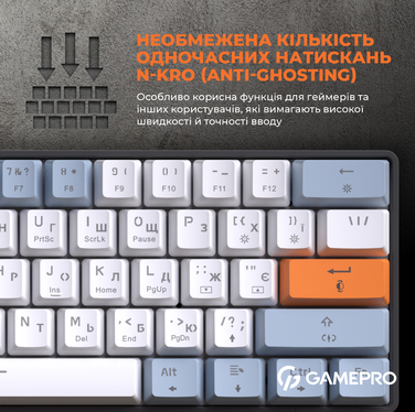 Дротова механічна клавіатура GamePro MK130R (Red) з Hot-Swap RGB Black
