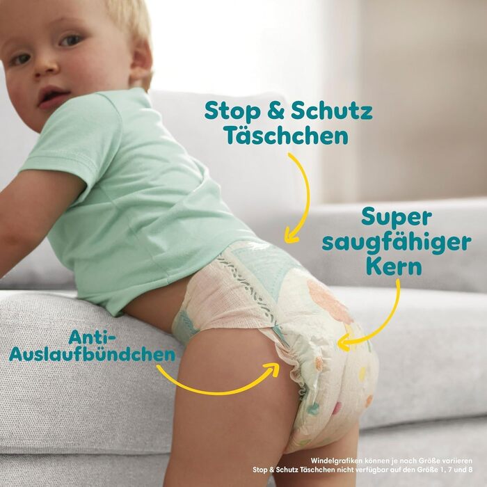 Підгузки Pampers Baby-Dry розмір 6+ (14-19 кг), 176 шт, максимальний захист від протікань та комфорт на ніч