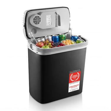 Автомобільний холодильник/термос First Austria 24L з USB-C PD 3.0 (52W) - для авто та кемпінгу, чорний/сірий