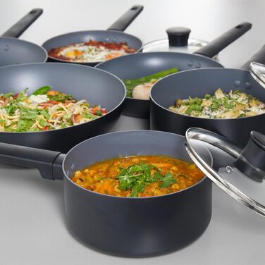 Набір сковорідок Russell Hobbs COMBO-8694 Shield 5 предметів (20/24/28 см) з антипригарним покриттям для індукційних плит