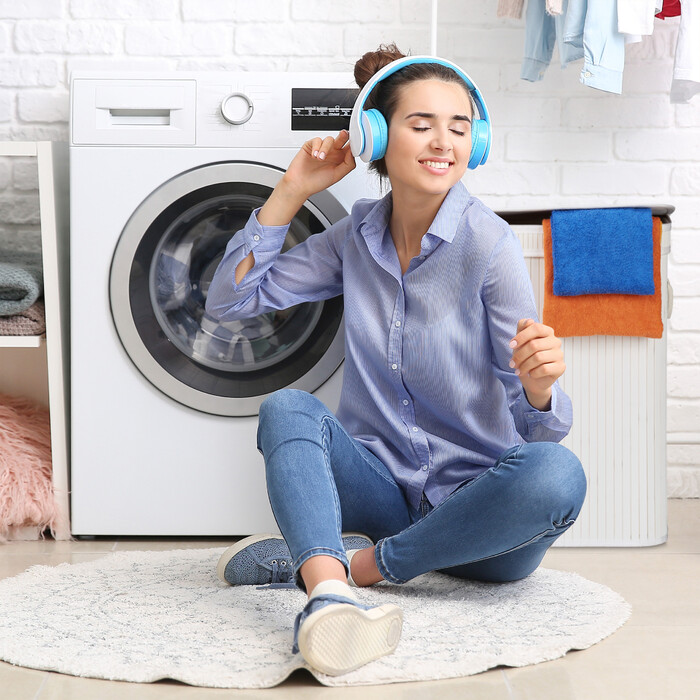 Кошик для білизни Relaxdays бамбуковий чорний 95 л