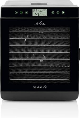 Сушарка для фруктів ETA Vital Air 2 з регулюванням температури 35-70°C, Air Flow, LCD-дисплей, 10 решіток з нержавіючої сталі