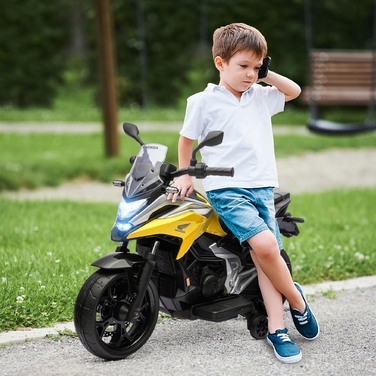 Електромотоцикл для дітей Honda, 3 км/год, музика та світло, для дітей 3-6 років, до 30 кг, жовтий