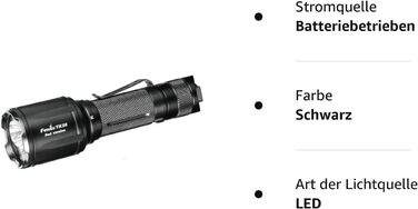 Ліхтар Fenix TK25 RED, алюмінієвий, чорний, 14,26 см, тактичний
