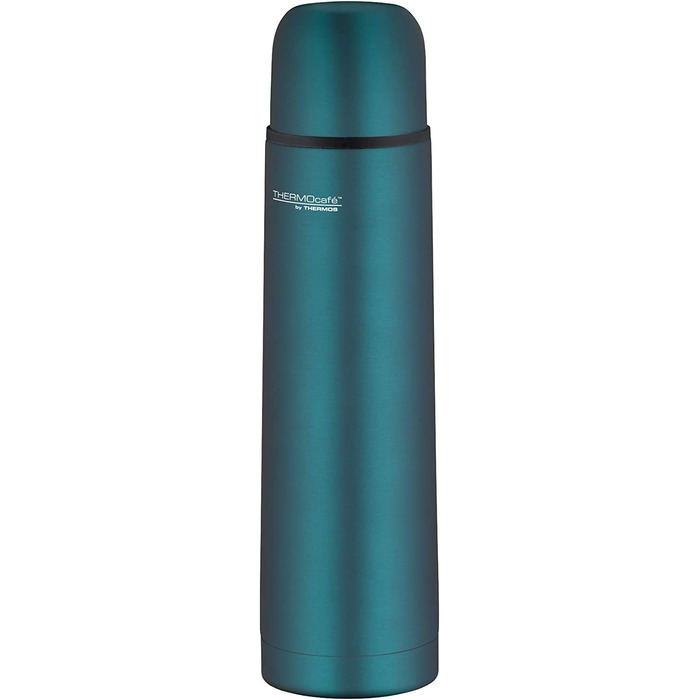 Термос пляшка THERMOcafé by THERMOS 700 мл, нержавіюча сталь, бірюзова, ізольована, герметична, BPA Free, з чашкою, зберігає тепло до 12 годин, холод до 24 годин
