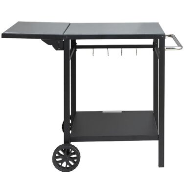 Grillwagen VEVOR: Мобільний вуличний гриль з подвійною полицею та регульованим столиком для приготування їжі (97,2 x 64 x 75,5 см)