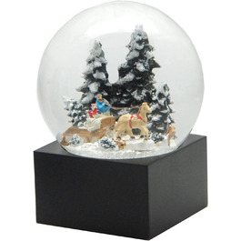 Декоративний шарм Minium Collection 20121 - Снігова Куля, Різдвяний Настрій, Катання на Санках, Ялинка на Підставці, Чорний колір, Pure-Line, діаметр 100 мм