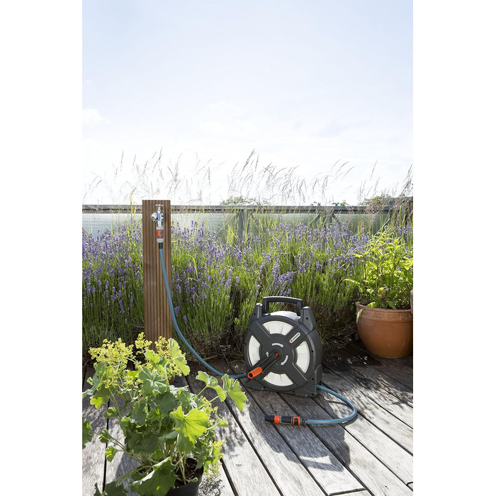 Набір для поливу Gardena City Gardening Terrassen-Schlauchbox 10 м: шланг 10 м, компактна карусель, зручна ручка, для тераси та саду