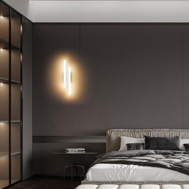 Світлодіодний настінний світильник Klighten 40 см, 12W, 850 Лм, сучасна декор-лампа для спальні, вітальні, коридору, сходів, тепле біле світло 3000K, білий колір, 110-240V