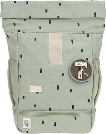 Дитячий рюкзак LÄSSIG Rolltop з нагрудним ременем, водостійкий, 11 л, оливковий, Happy Prints