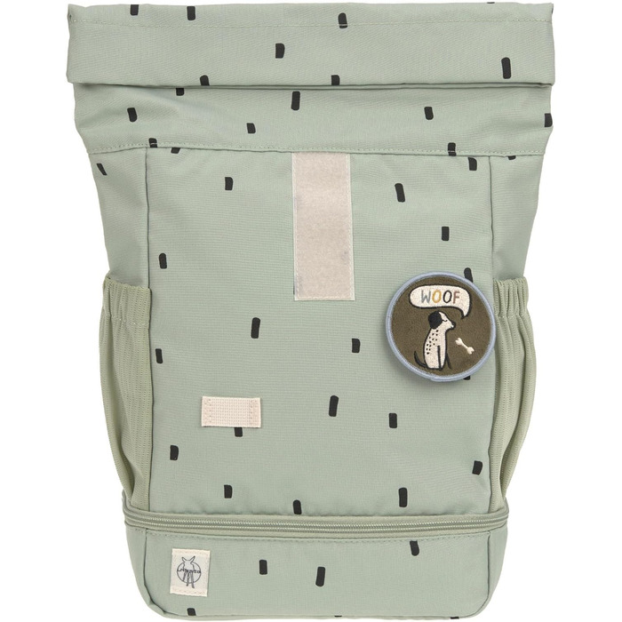 Дитячий рюкзак LÄSSIG Rolltop з нагрудним ременем, водостійкий, 11 л, оливковий, Happy Prints