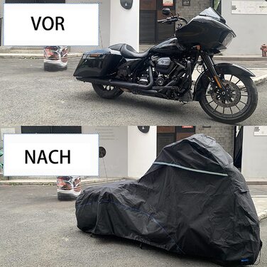 Чохол для мотоцикла FENRIR 265x110x130 см, водонепроникний для Cruiser/Touring, підходить до GL1800 Gold Wing, K1600GT, K1600B, R18, Electra Glide, Road King, Road Glide, Street Glide, для вулиці