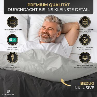 Обтяжена ковдра 2в1 з чохлом 8 кг, 135x200 см, сертифікат Oeko-Tex, терапевтична ковдра для дорослих для покращення сну