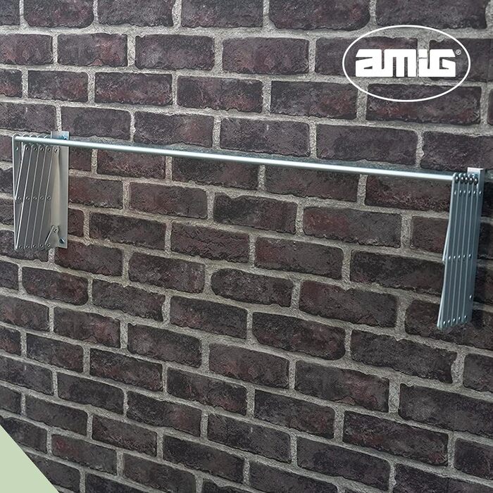 Amig – розсувна настінна сушарка для білизни, алюмінієва, з нержавіючими гвинтами, для дому та вулиці, легкий монтаж, 180x14x3 см