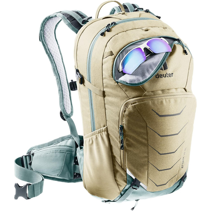 Жіночий велосипедний рюкзак Deuter Attack 18 SL з протектором, 18 л, колір Desert Sage