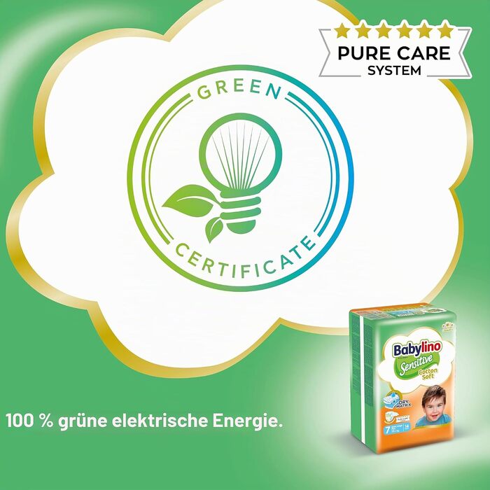 Дитячі підгузки Babylino Sensitive розмір 5 Junior (11-16 кг), 132 шт.