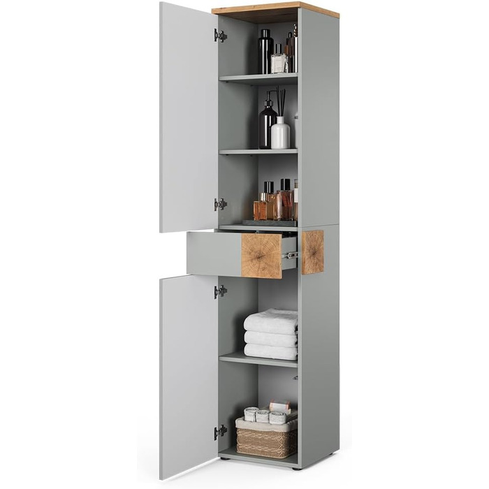 Шафа під умивальник Vicco Eden, 70 x 64.5 см, з 2 шухлядами для ванної кімнати, сіра