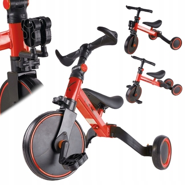 Дитячий триколісний велосипед Ikonka Trike Fix Mini, чорний з червоним