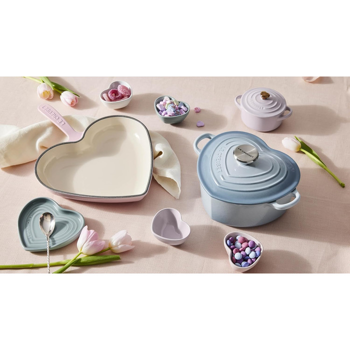 Міні-кокот Le Creuset, кераміка, 237 мл, з ручкою 'Морська сіль' з золотим серцем