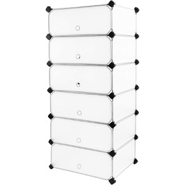 SONGMICS модульний стелаж для взуття з пластику та металу, 12 секцій, 83 x 31 x 105 см, чорний, органайзер для зберігання взуття, шафа для одягу