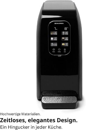 Система зворотного осмосу OsmoFresh Quella Life BLACK EDITION з 6 рівнями температури (15-100°C), мобільна, без підключення до водопроводу, 5-ступенева фільтрація, фільтр для питної води без солей