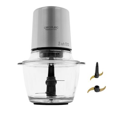 Електричний подрібнювач Cecotec TitanGlass 1000, 1л, 500Вт, 4 титанових ножів, 2 швидкості, з лопаткою