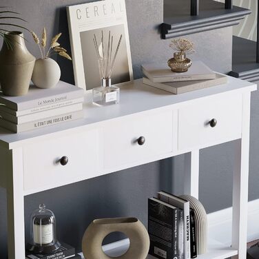 Консольний стіл Vida Designs Windsor, 3 шухляди, білий, дерев'яний