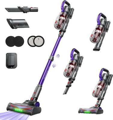 Акумуляторний бездротовий пилосос AlloyMove A03 Lila: 45000Pa, 450W, 60 хвилин, LED, для тварин, килимів, твердих поверхонь