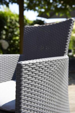 Набір садових меблів для балкона Allibert Iowa Rattan, сірий, 3 предмети - компактний комплект з ротангу