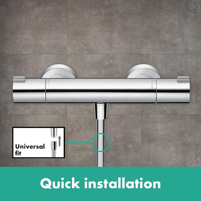 Змішувач для ванної Hansgrohe Ecostat - n Aufputz з термостатом (SafetyStop 40°C), круглий, для 2 споживачів, артикул 13201000 (білий/хром)