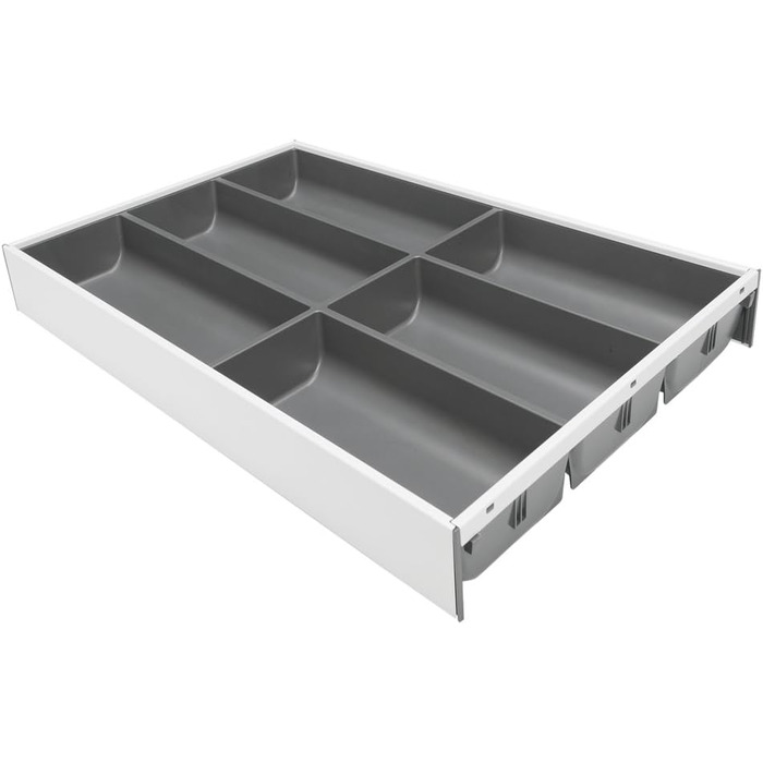 Blum AMBIA-LINE органайзер для столових приборів, вставка для ящиків 300×475×50 мм, сталь, м'яке покриття Softtouch, білий/сірий, для кухні