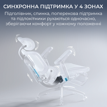 Крісло офісне Sihoo C300 PRO V2 Black з підставкою для ніг