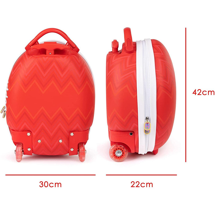 Дитяча валіза-тролей boppi Tiny Trekker 17 л, футбольна, червона, з наклейками, ручна поклажа для хлопчиків і дівчаток