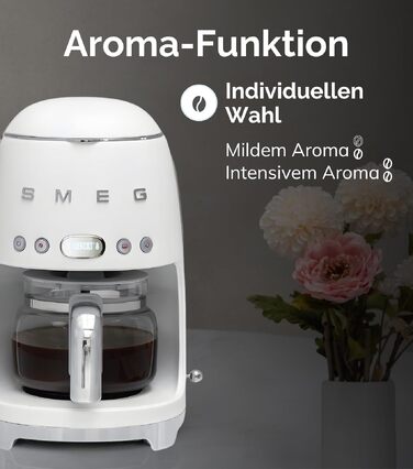 Кавоварка крапельна Smeg DCF02NBEU чорна 12 чашок з автостартом та регулюванням міцності
