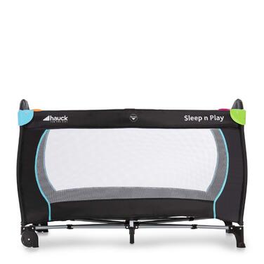 Дитяче дорожнє ліжечко Hauck Sleep N Play Go Plus з колесами, сумкою для транспортування, люком для ігор, компактне складання, для немовлят і дітей до 15 кг, мультиколор чорний