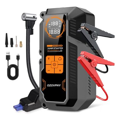 Пусковий пристрій (бустер) для авто 8000A з компресором 150 PSI та функцією Powerbank