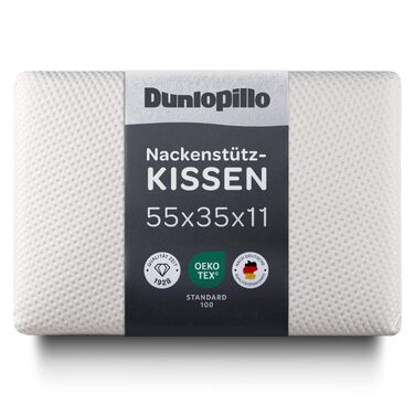 Ортопедична подушка для шиї Dunlopillo з ефектом пам'яті (Memory Foam), ергономічна підтримка при болях у шиї, 55x35x11 см