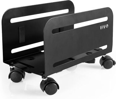 Підставка для ПК VIVO CART-PC01, чорна, регульована, на коліщатках з блокуванням, для ігрового комп'ютера, ATX-корпус