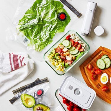 Набір контейнерів для вакуумної упаковки Zwilling Fresh & Save S/M/L (3 шт.), скло, білий