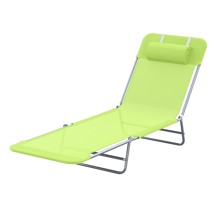 Outsunny Sun Lounger Садовий шезлонг Relax Lounger 4 кольори, складний шезлонг для ванни, шезлонг з сошками для саду та балкона