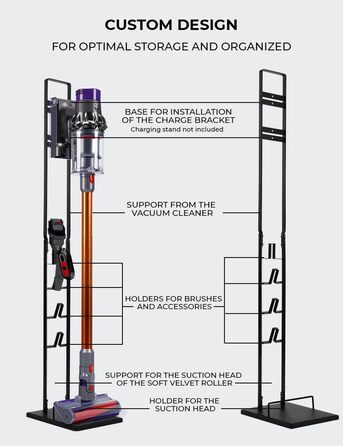 Підставка для акумуляторного пилососа Dyson V15, V12, V11, V10, V8, V7, V6 | Тримач для пилососа Dyson DC58, DC59, DC62, DC74 | Органайзер MORANGO S5976